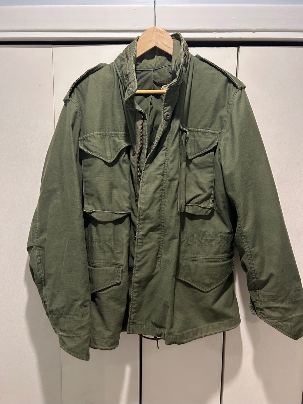 Men's Olive Green Vintage Military Vietnam War Field Jacket